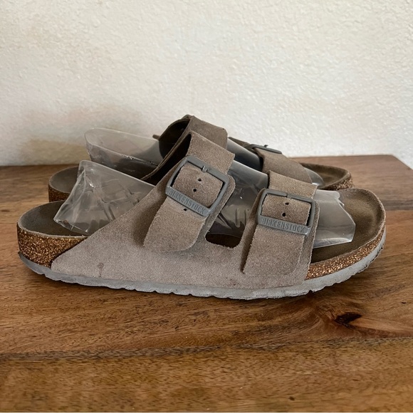 Birkenstock Suede Sandals in Taupe main image 11
